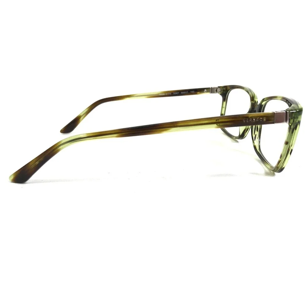 Versace Eyeglasses Frames MOD.3174 5047 Brown Green Tortoise Silver 55-17-140